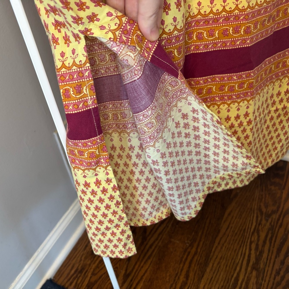American Eagle Outfitters Yellow & Purple Cotton Maxi Dress - Picture 5 of 12